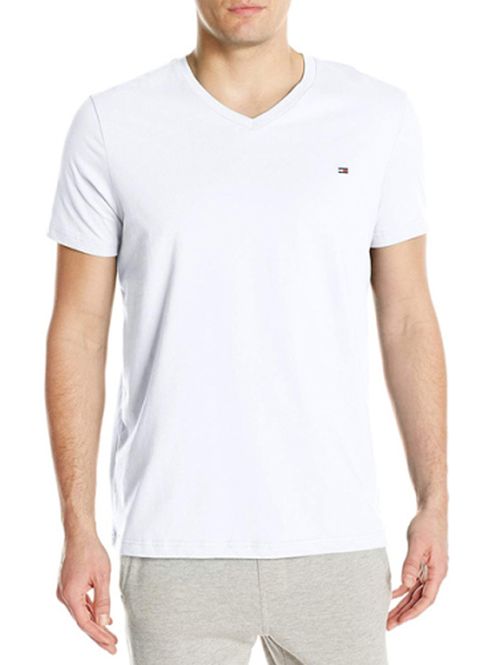 CAMISETA DE CORTE REGULAR EN ALGODÓN CON CUELLO V