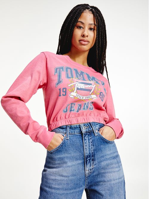 CAMISETA DE MANGA LARGA Y CORTE CROPPED