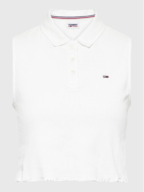 POLO CROPPED ACANALADO SIN MANGAS