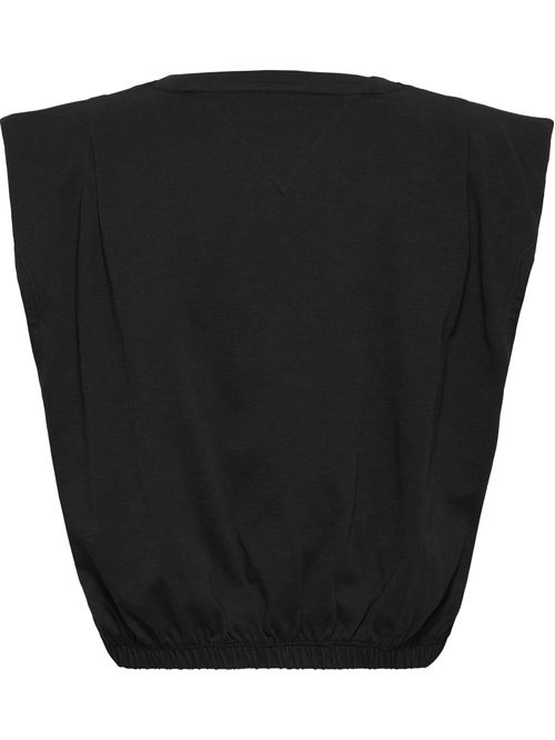 CAMISETA DE CORTE CROPPED CON PARCHE DE TOMMY