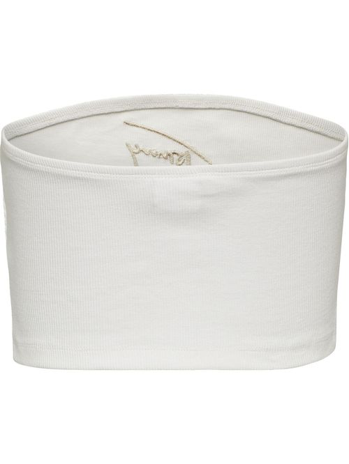 CAMISETA TUBO CROPPED CON LOGO DISTINTIVO