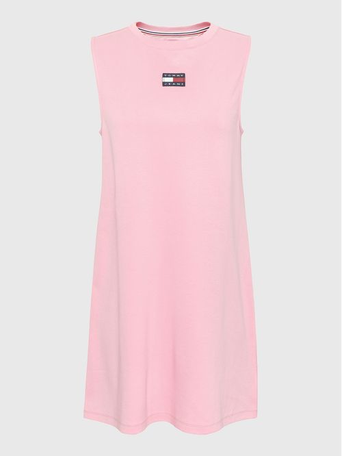 VESTIDO T-SHIRT SIN MANGAS Y CON PARCHE