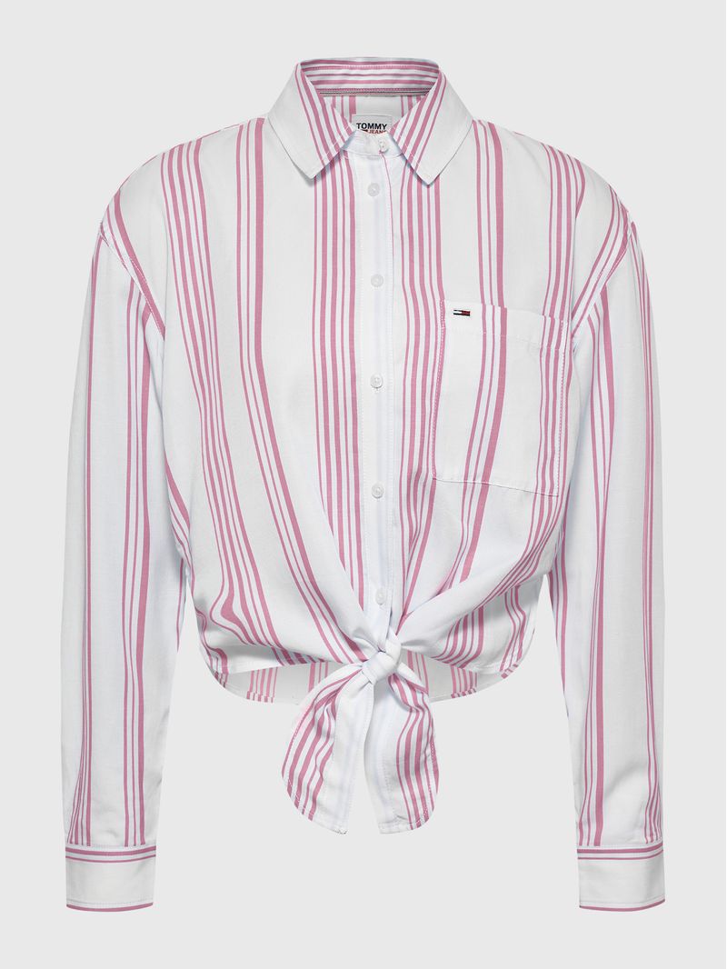 CAMISA DE RAYAS CON NUDO DELANTERO