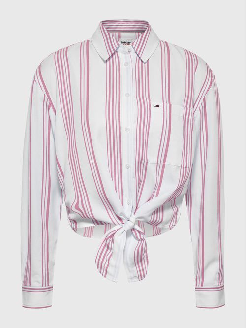 CAMISA DE RAYAS CON NUDO DELANTERO