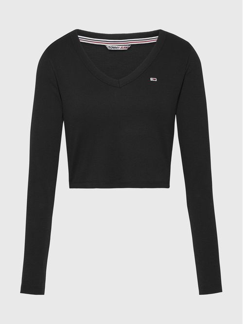 CAMISETA DE MANGA LARGA Y CUELLO V