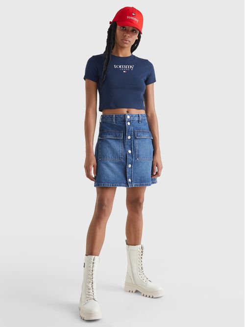 CAMISETA ESSENTIAL DE CORTE CROPPED CON LOGO