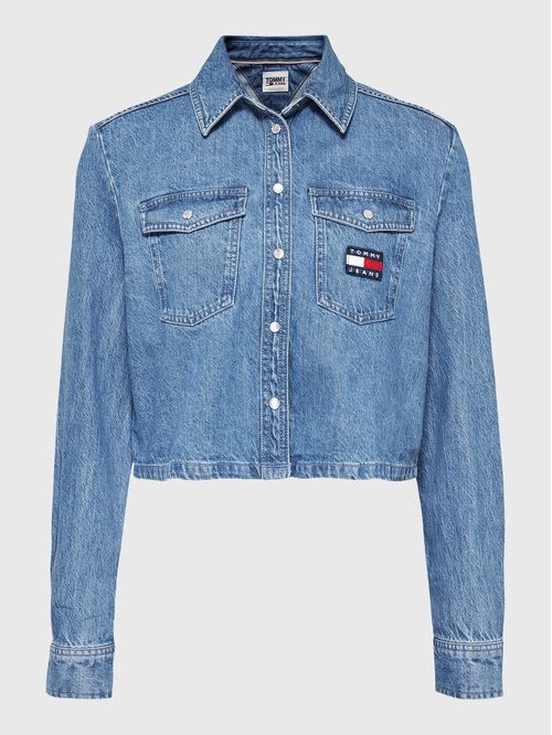 CAMISA JEANS DE CORTE CROPPED