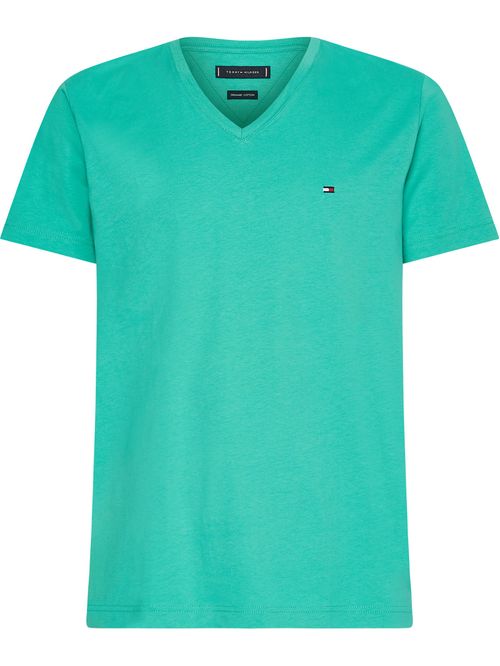 CAMISETA DE CORTE REGULAR EN ALGODÓN CON CUELLO V