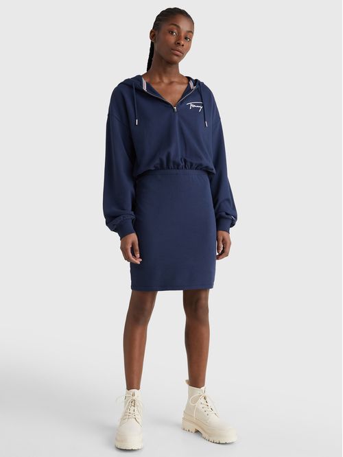 VESTIDO SUETER SIGNATURE CON LOGO BORDADO