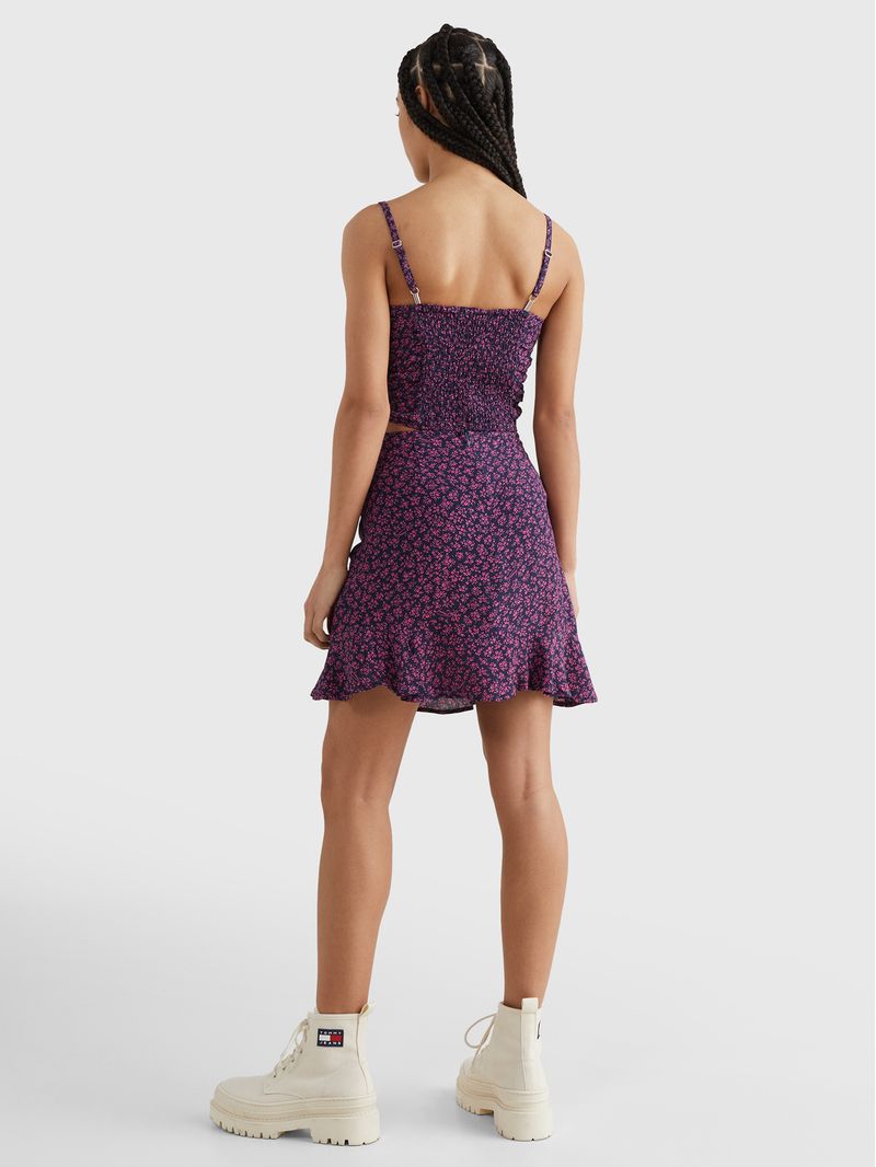 MINIFALDA-FRUNCIDA-CON-ESTAMPADO-DE-FLORES