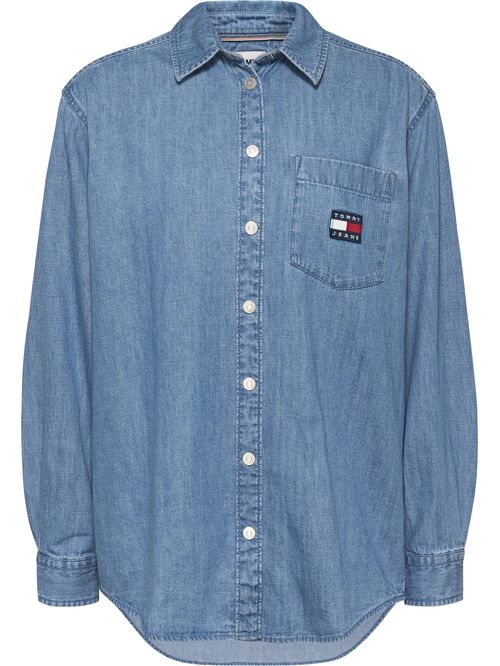 CAMISA BOYFRIEND DE CHAMBRAY CON PARCHE