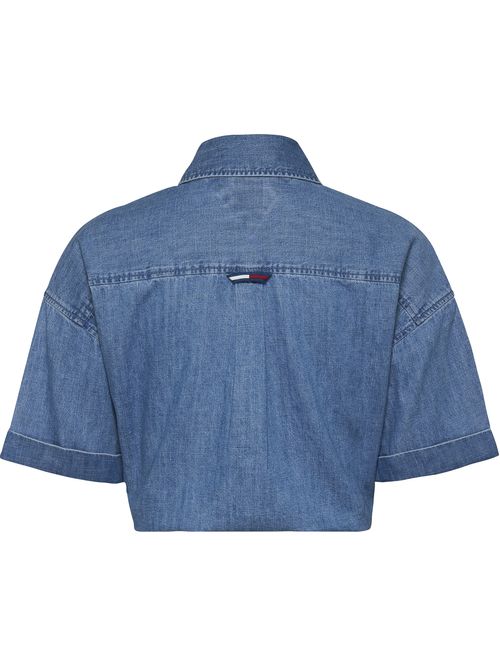 CAMISA DE CHAMBRAY ANUDADA EN EL BAJO