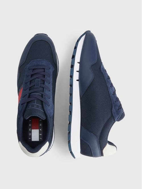 ZAPATILLAS DE RUNNING RETRO EN CUERO Y MALLA