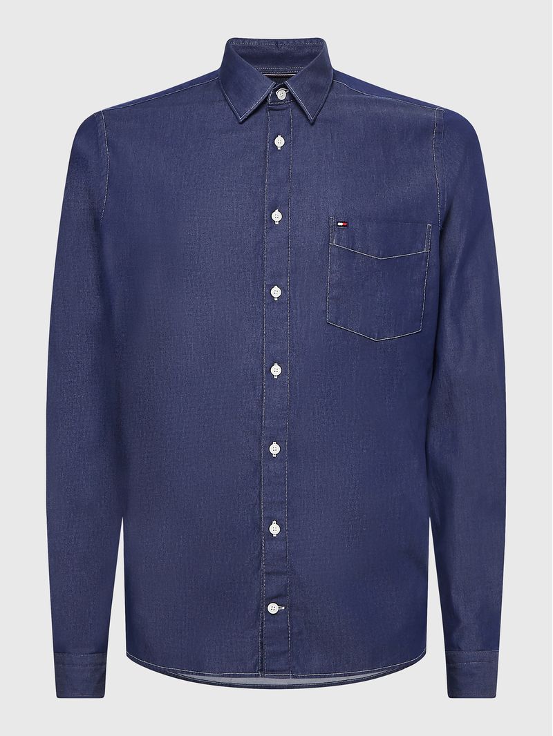 CAMISA-JEANS-SLIM-EN-SARGA-DE-ALGODON