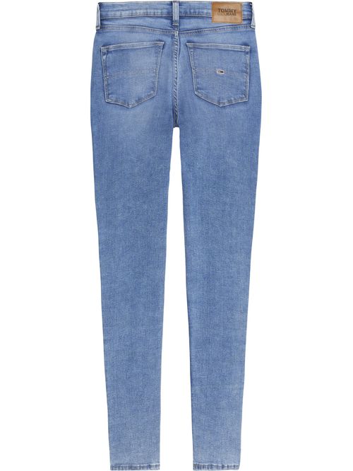 JEANS NORA CEÑIDOS DE TALLE MEDIO CON EFECTO DESTEÑIDO