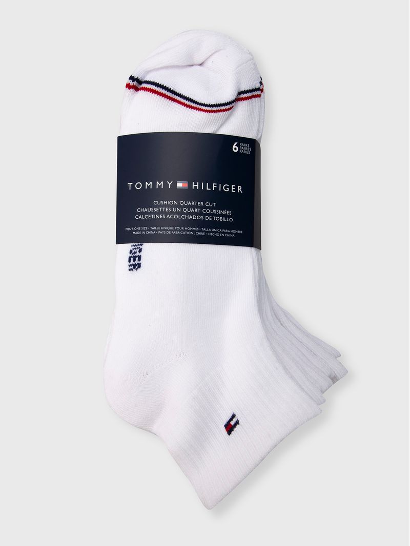 Calcetines deportivos Tommy Hilfiger para hombre, calcetines acolchados de  corte bajo (paquete de 6)