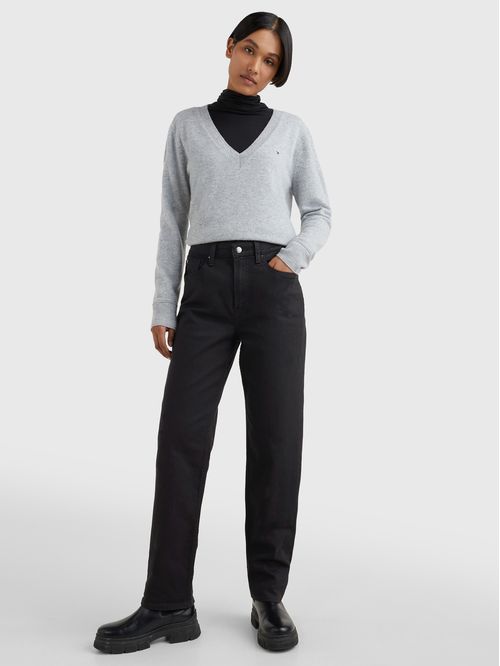 JEANS CLASSICS RECTOS DE TALLE ALTO NEGROS
