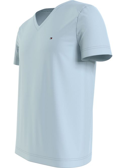 CAMISETA DE CORTE REGULAR EN ALGODÓN CON CUELLO V