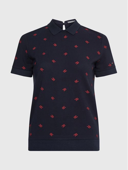 POLO DE CUELLO REDONDO CON MONOGRAMAS