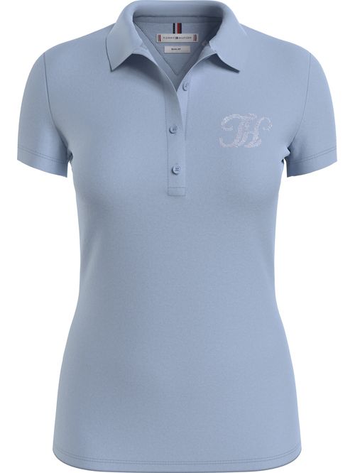 POLO SLIM CON LOGO CRYSTAL