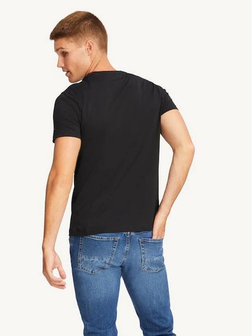 CAMISETA EN PUNTO DE ALGODÓN CON LOGO DE CORTE SLIMFIT