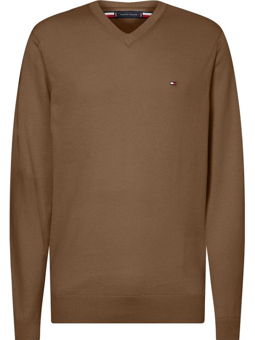 SÚETER DE ALGODÓN CON CUELLO V