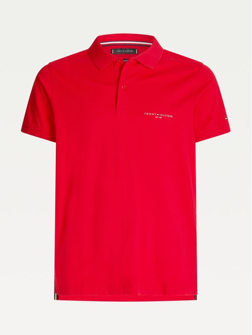 POLO DE CORTE SLIM EN PUNTO CON LOGO 1985