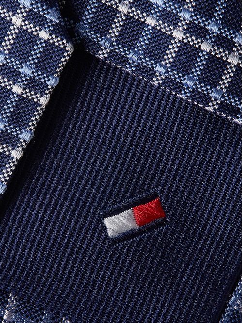 CORBATA DE CUADROS EN JACQUARD DE SEDA