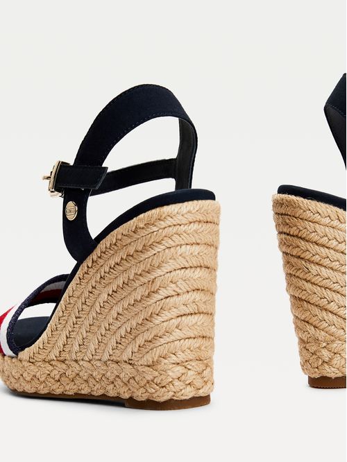 SANDALIAS DE CUÑA CON TIRA BRILLANTE