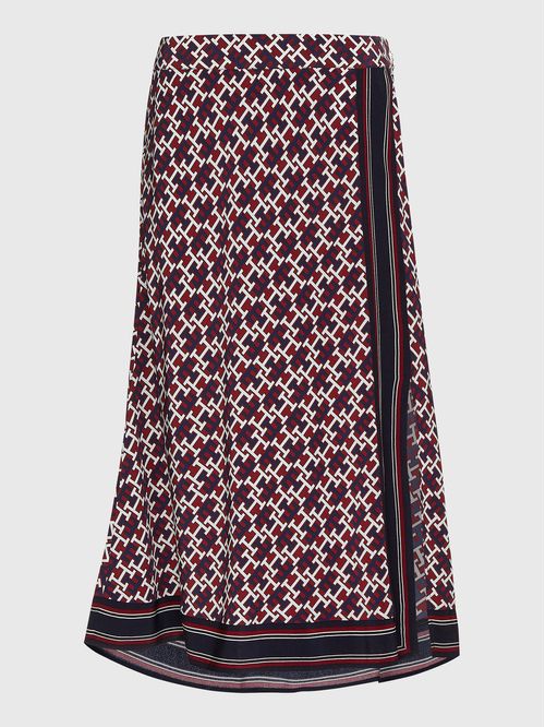 FALDA DE VISCOSA CON ESTAMPADO DE MONOGRAMAS