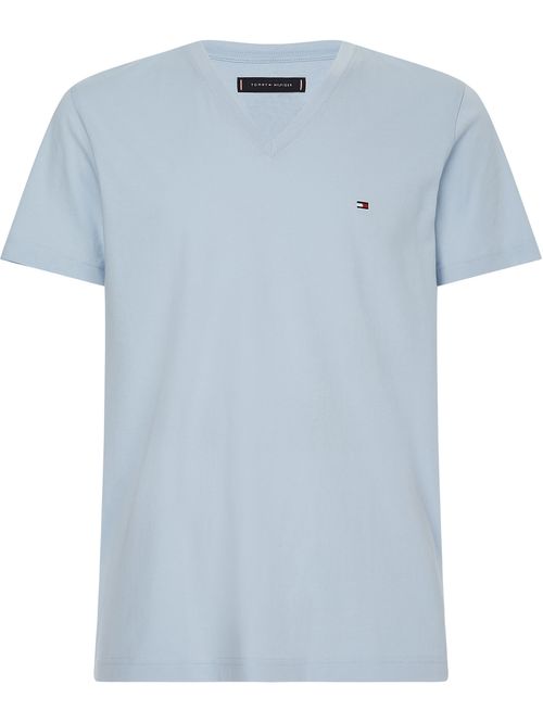 CAMISETA DE CORTE REGULAR EN ALGODÓN CON CUELLO V