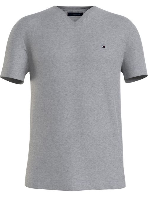 CAMISETA DE CORTE REGULAR EN ALGODÓN CON CUELLO V