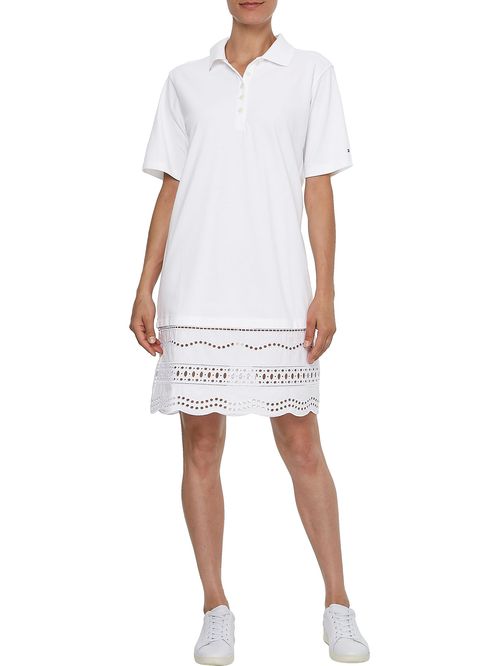 VESTIDO TIPO POLO CON BAJO CALADO