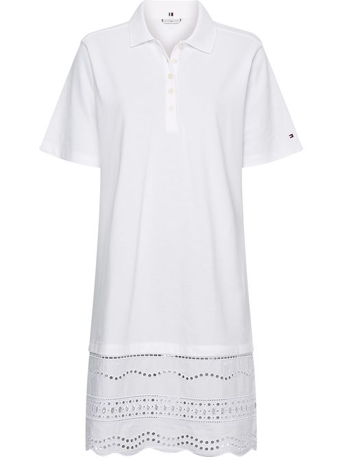 VESTIDO TIPO POLO CON BAJO CALADO