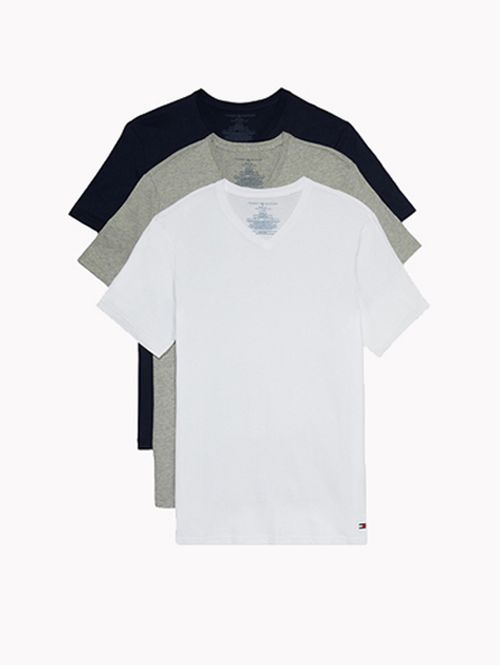 PAQUETE DE 3 CAMISETAS DE CUELLO V CON LOGO DE CORTE REGULAR
