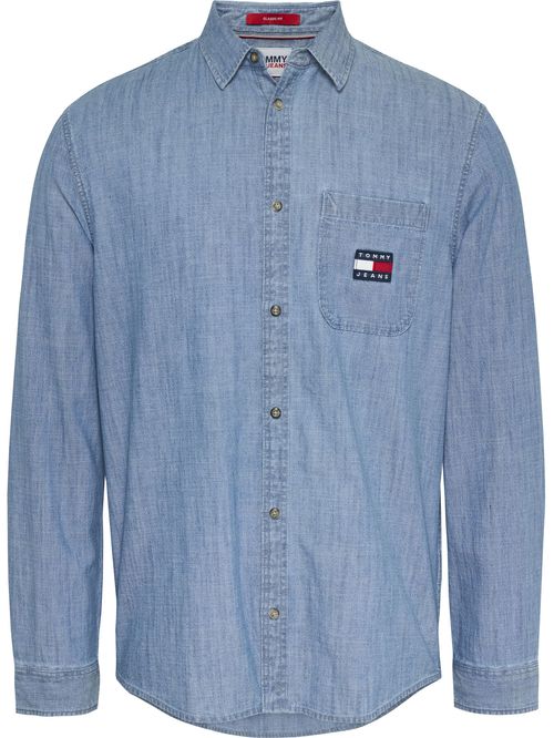 CAMISA CON BOLSILLO Y LOGO BORDADO