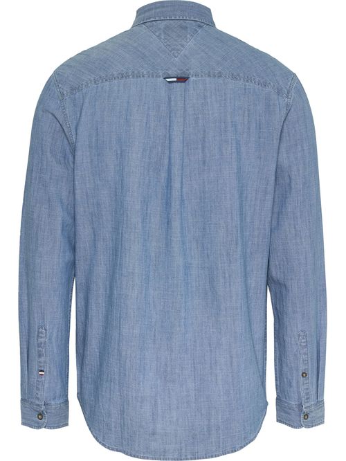 CAMISA CON BOLSILLO Y LOGO BORDADO