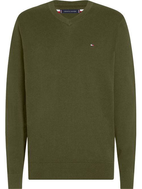 SÚETER DE ALGODÓN CON CUELLO V