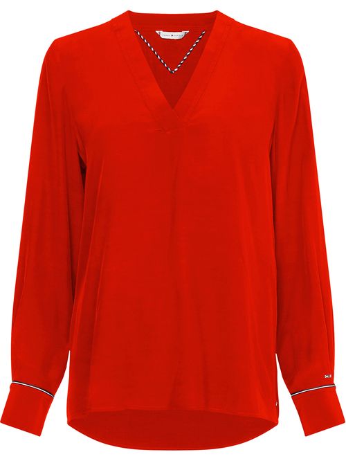 Blusa con cuello v y corte amplio