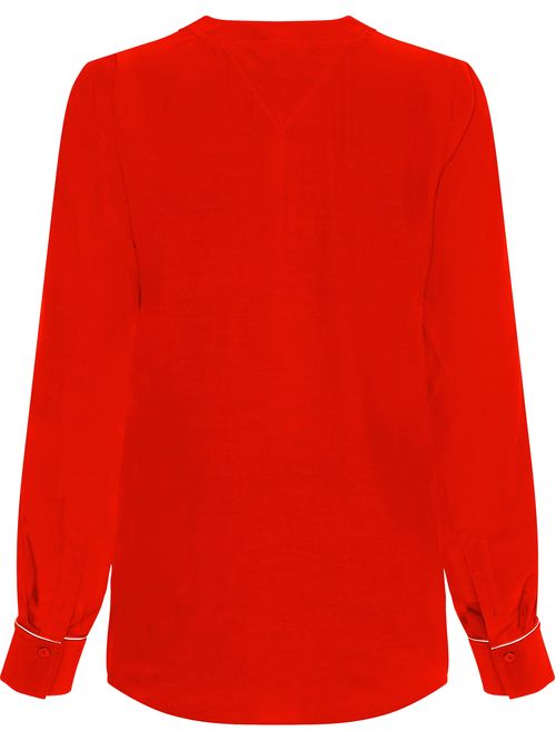 Blusa con cuello v y corte amplio