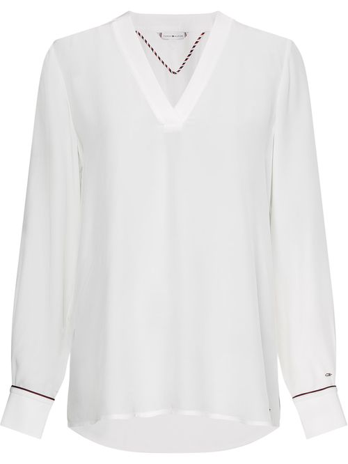 Blusa con cuello v y corte amplio