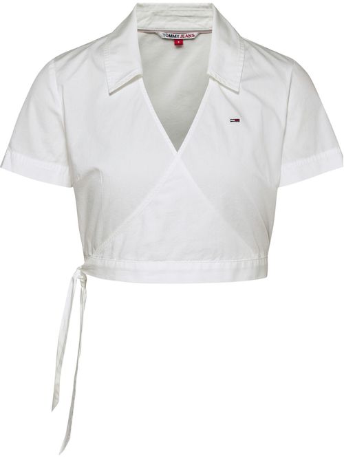 Blusa cruzada de poplin