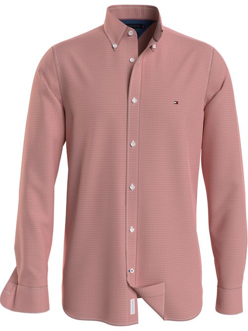 Camisa de tejido dobby peinado con corte slim