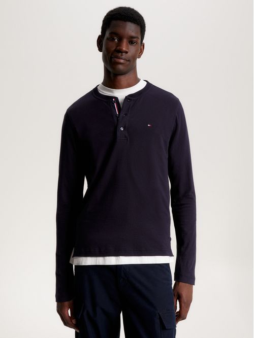 Camisa Henley de manga larga con corte slim