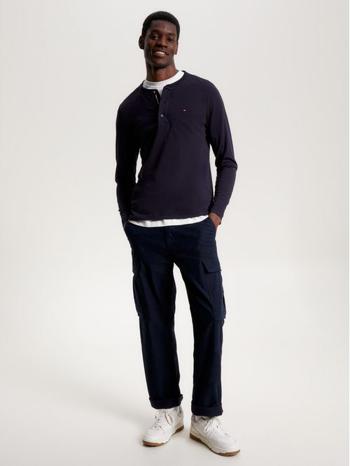 Camisa Henley de manga larga con corte slim