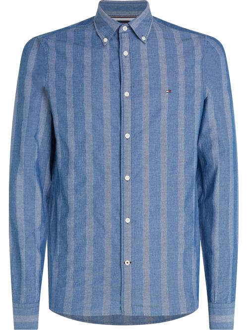 Camisa Oxford slim de rayas tonales
