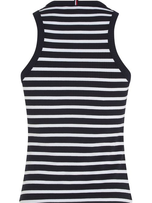 Camiseta acanalada sin mangas de corte slim