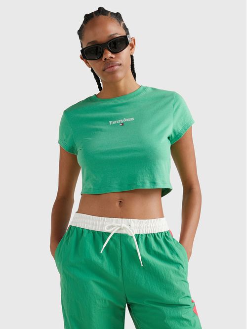 Camiseta Essential de corte cropped con logo