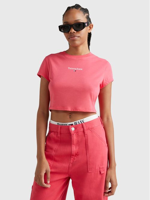 Camiseta Essential de corte cropped con logo