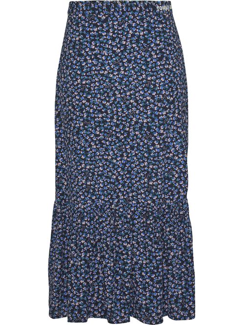 Falda midi con estampado floral